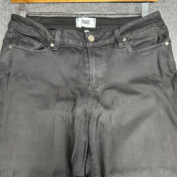 PAIGE Jeans Womens 31 Verdugo Ultra Skinny Black Stretch Pockets Logo - Picture 3 of 10